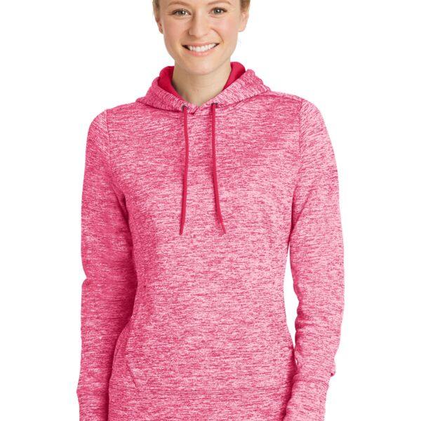 Ladies PosiCharge ® Electric Heather Fleece Hooded Pullover Thumbnail